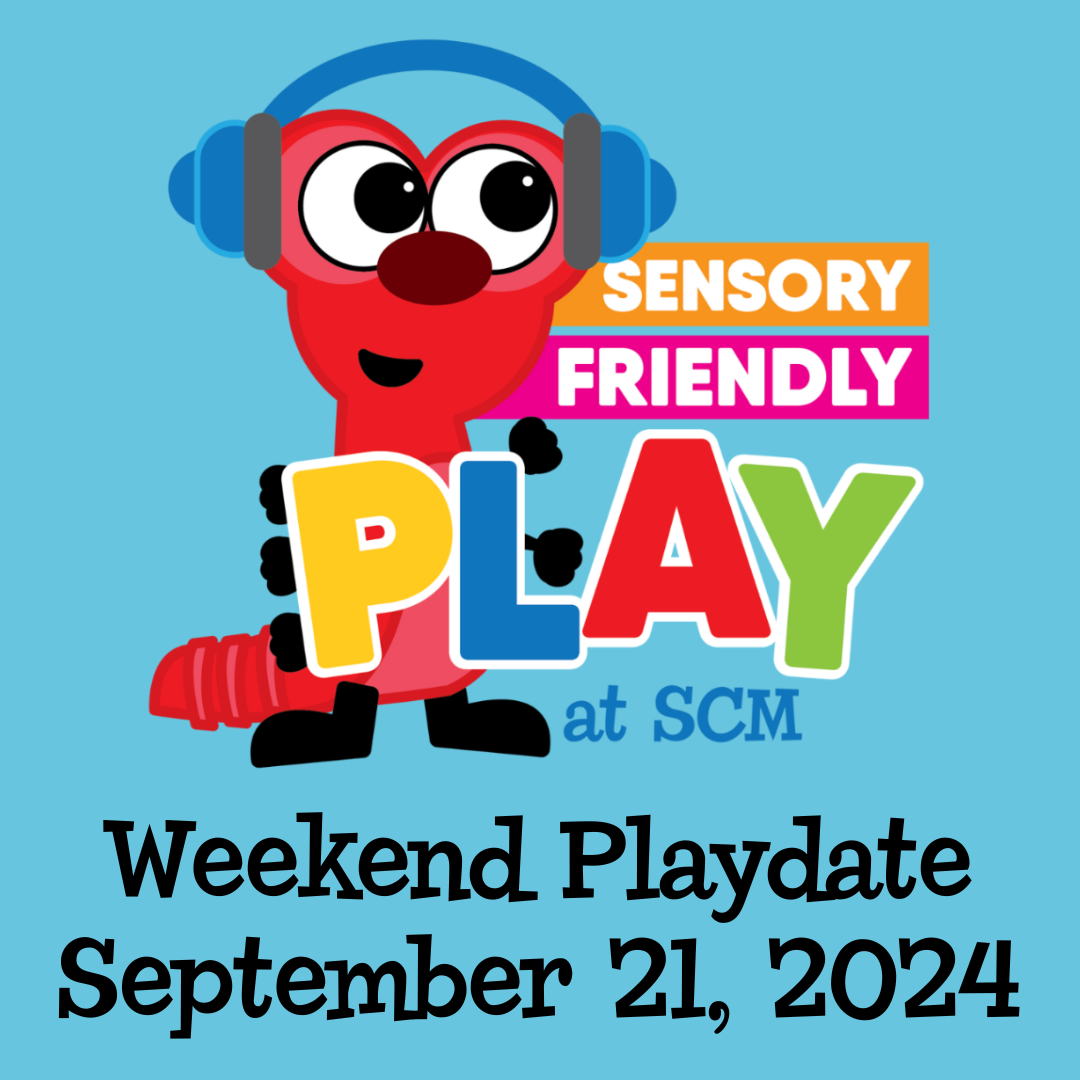 Sensory friendly play logo over the words 'weekend playdate, september 21, 2024'